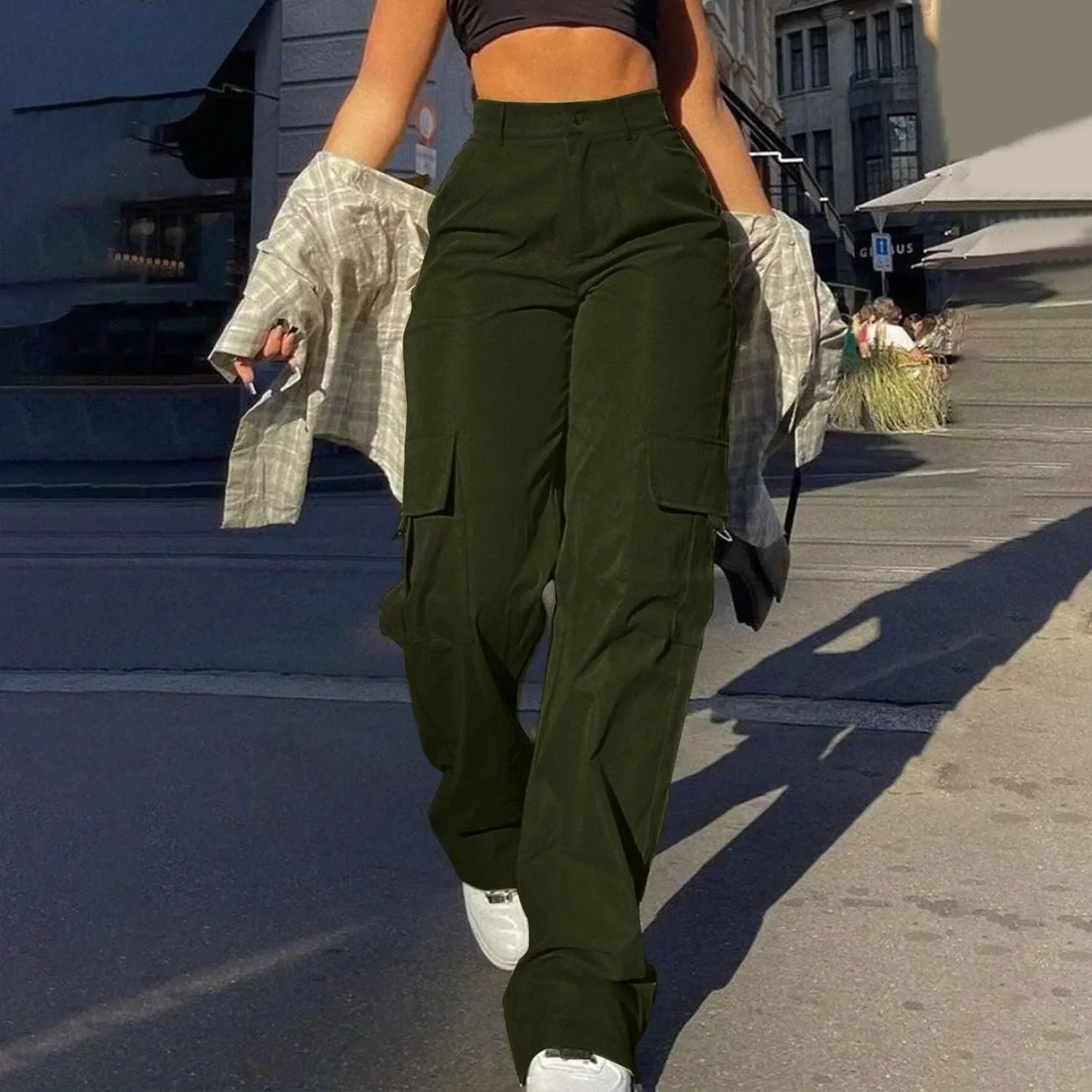Paloma – Pantalones Cargo de Tiro Alto para Mujeres