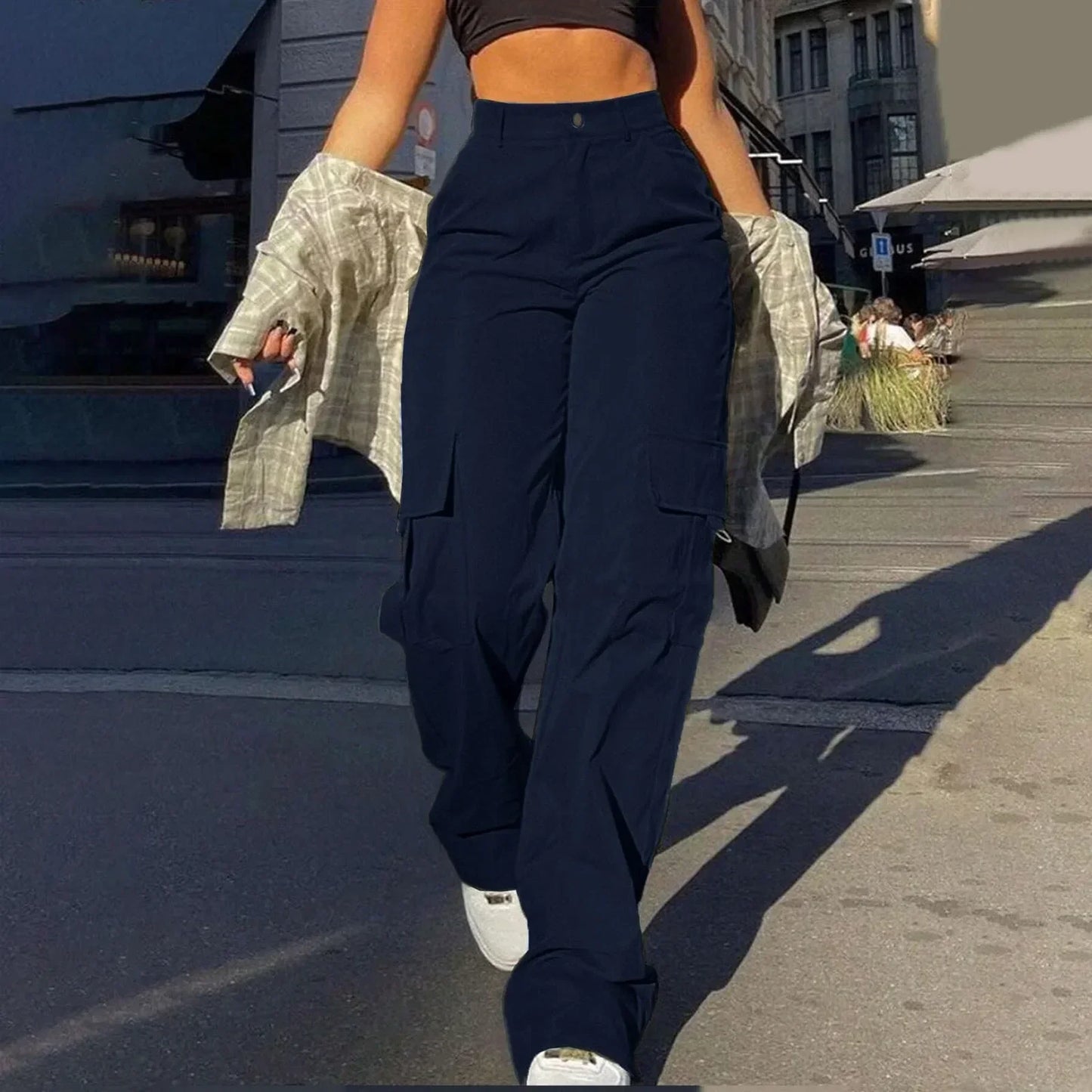 Paloma – Pantalones Cargo de Tiro Alto para Mujeres