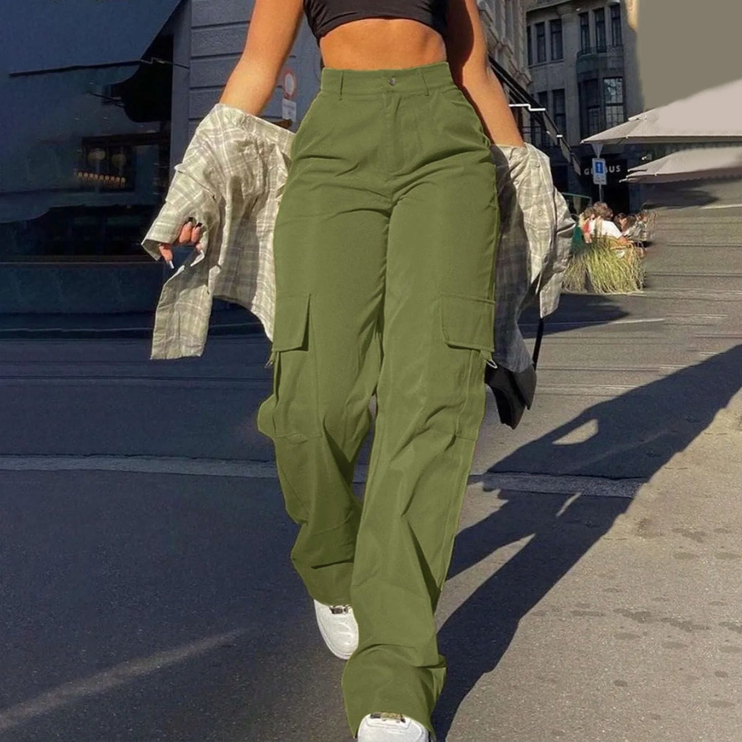 Paloma – Pantalones Cargo de Tiro Alto para Mujeres