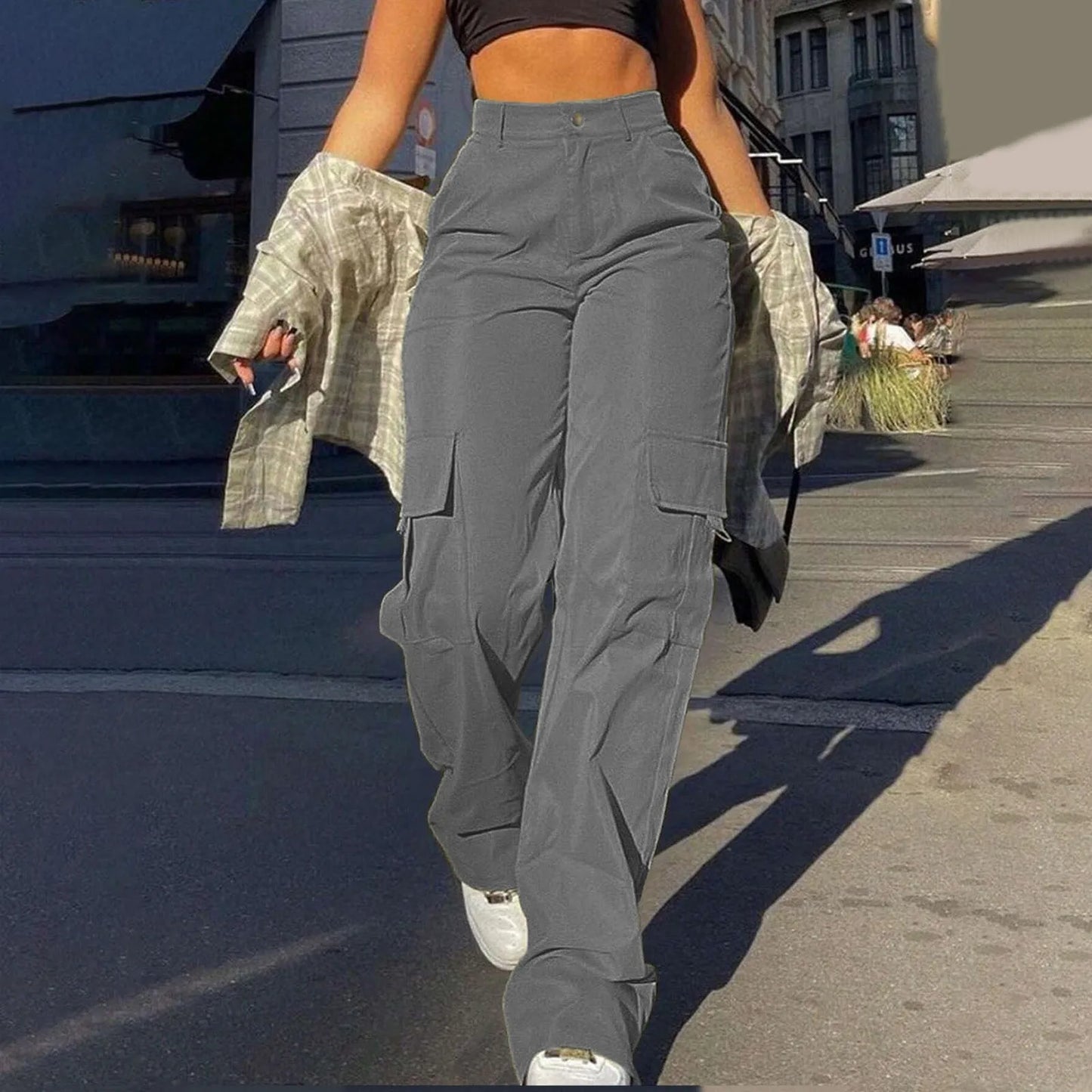 Paloma – Pantalones Cargo de Tiro Alto para Mujeres
