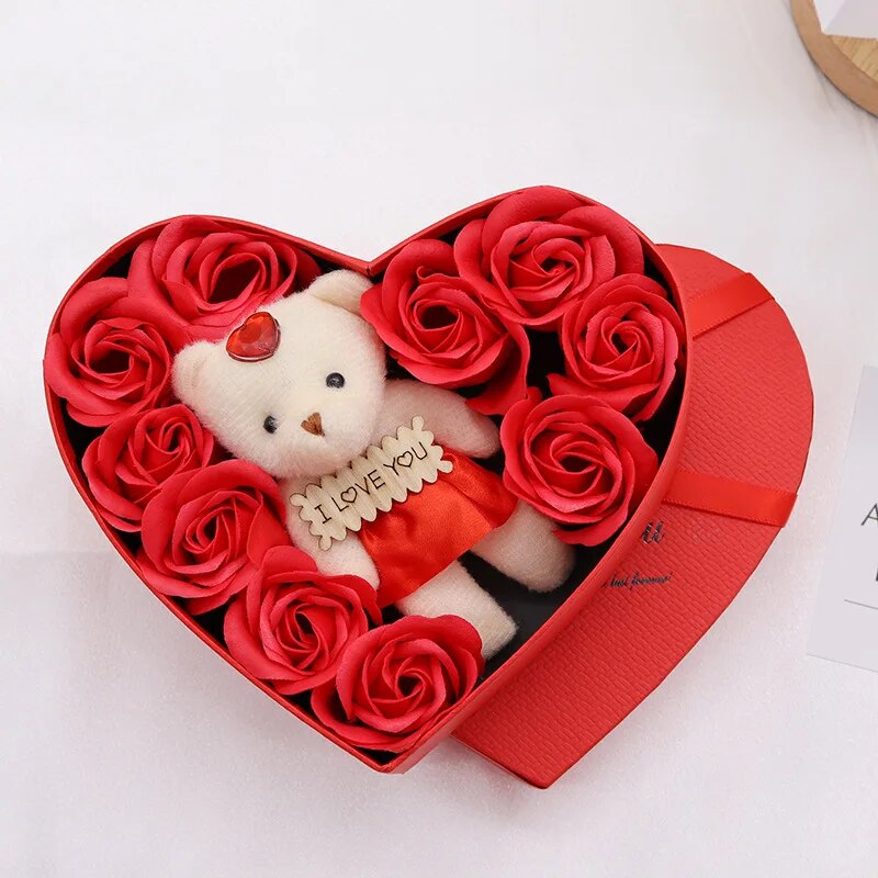 Forma de Corazón – Oso de Rosas Caja de Regalo San Valentín
