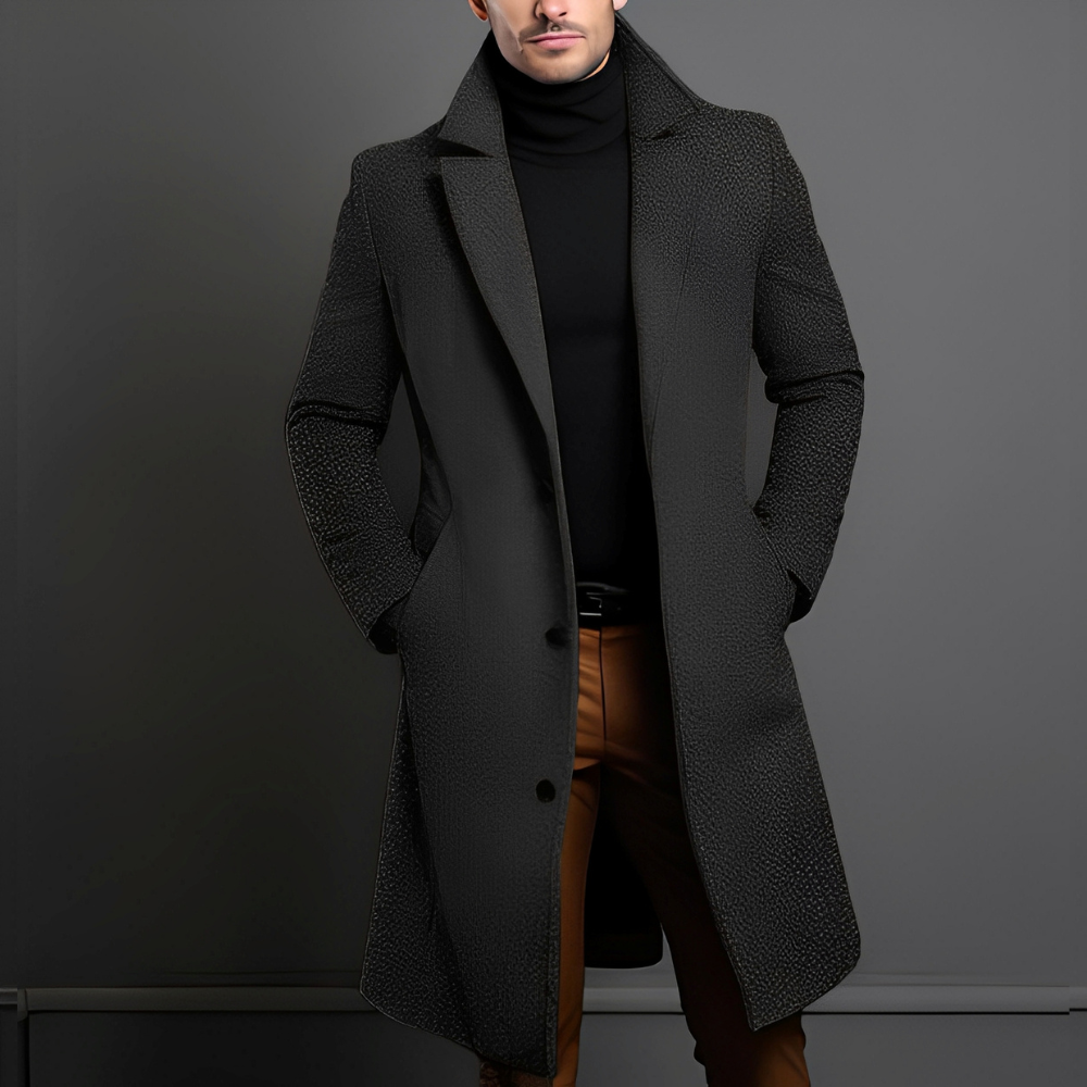 Zackary - Chaqueta de lana casual y larga para hombres