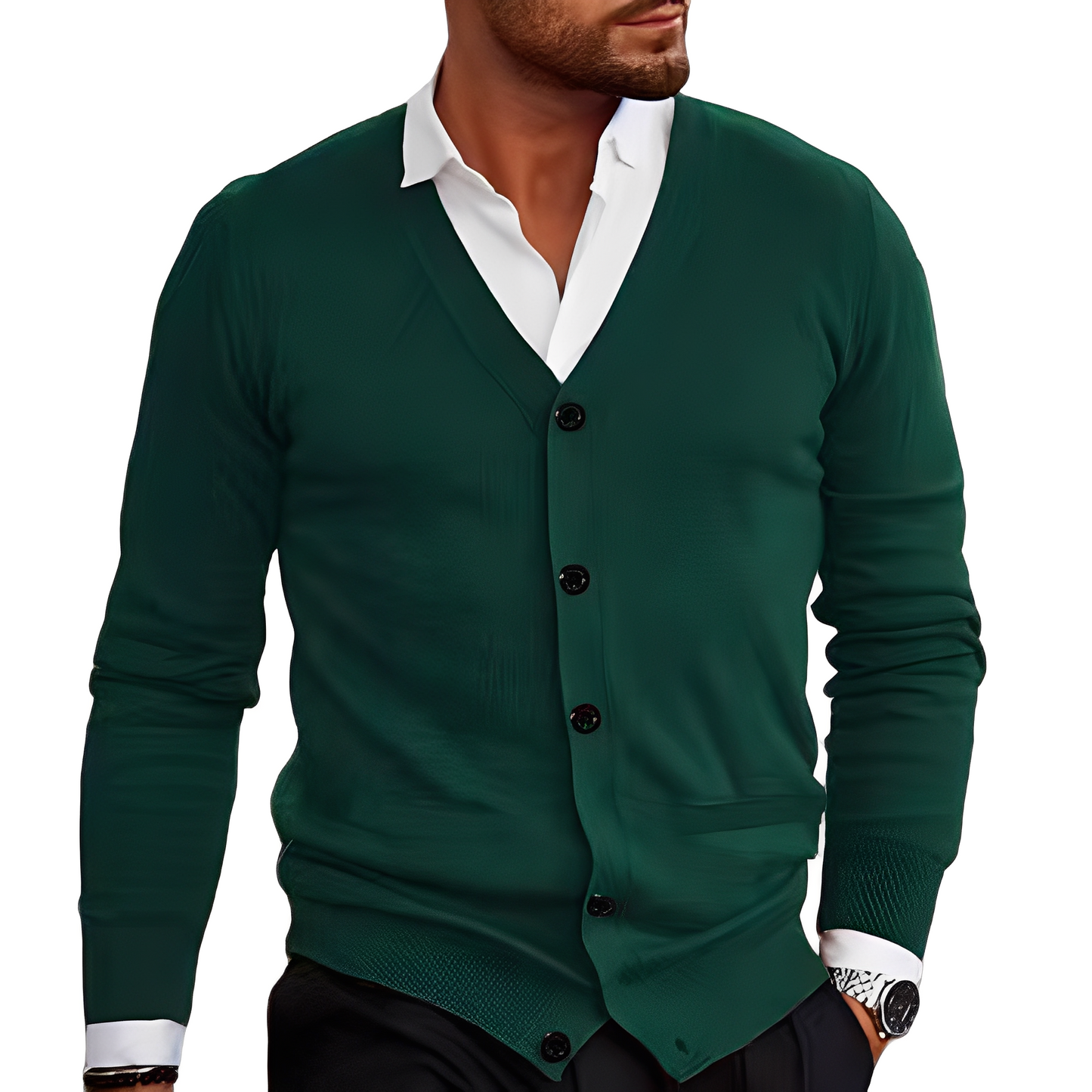 Holden - Jersey de algodón para hombres con botones y estilo casual