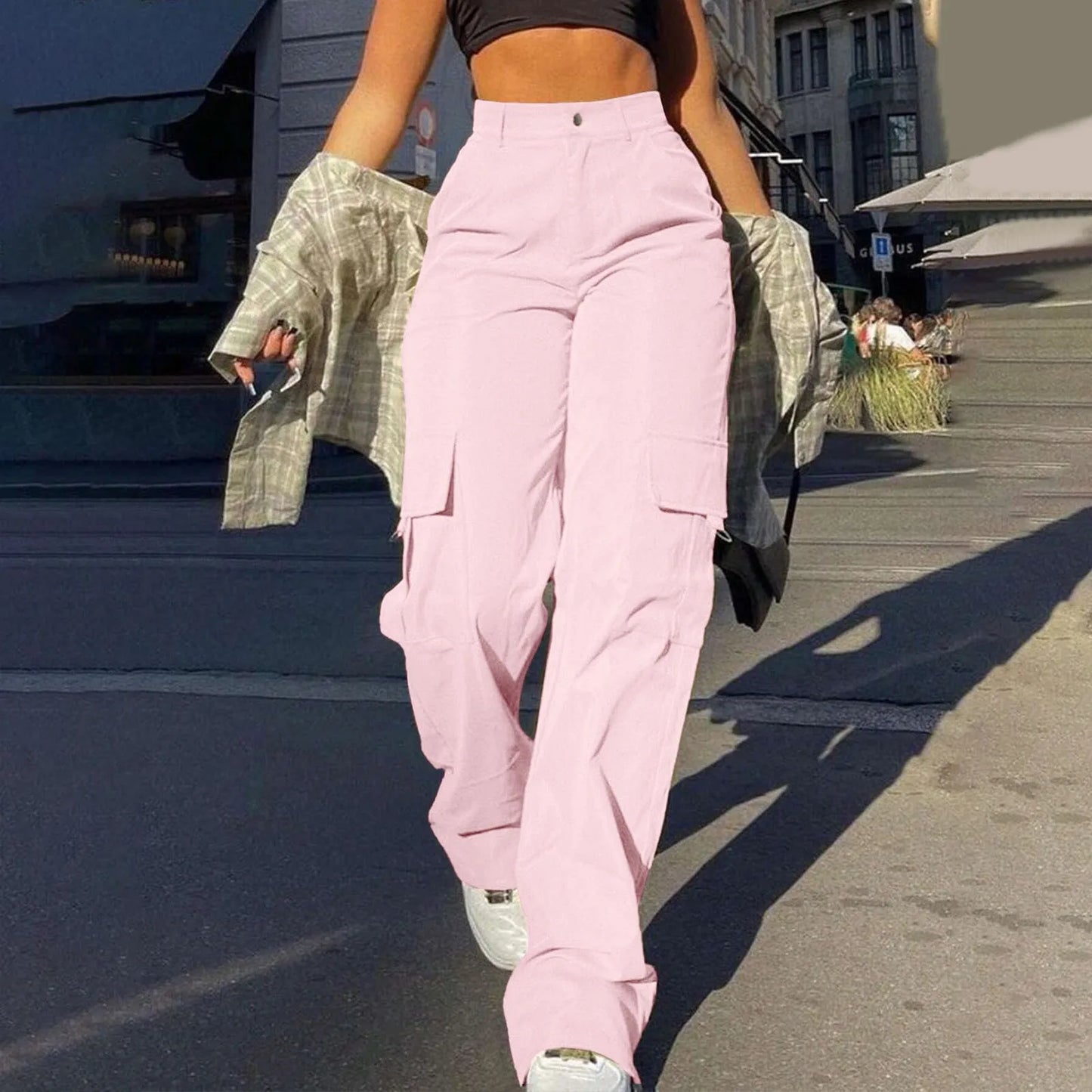 Paloma – Pantalones Cargo de Tiro Alto para Mujeres