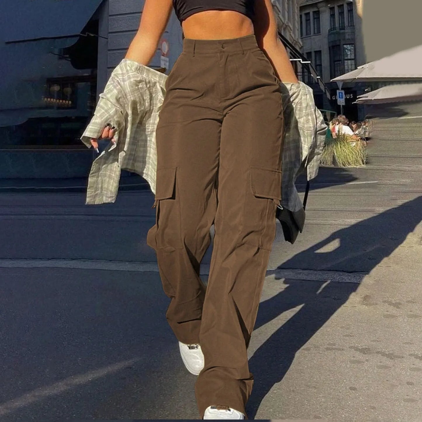 Paloma – Pantalones Cargo de Tiro Alto para Mujeres