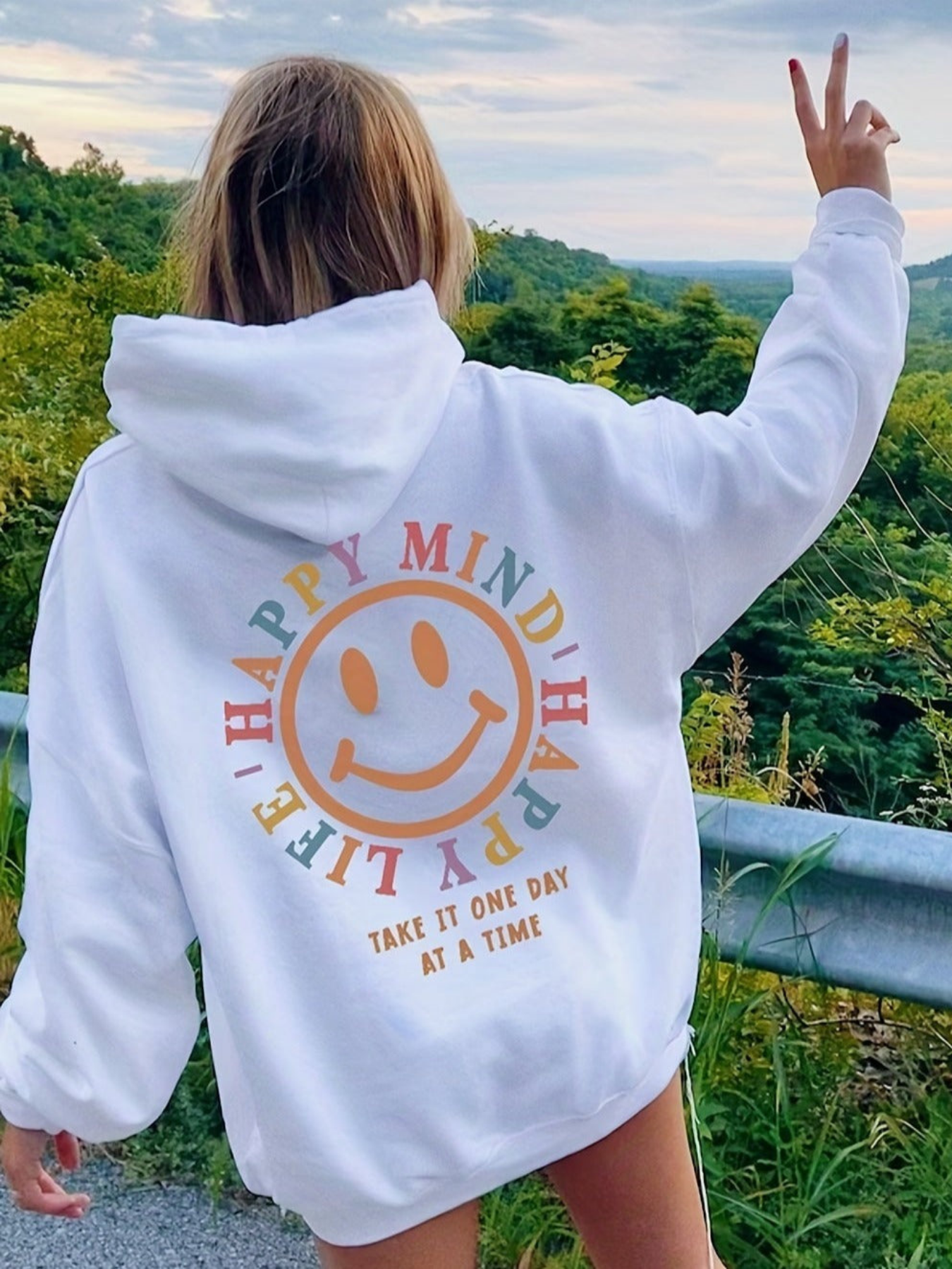 Un Día – Elegante Hoodie Declaración de Algodón