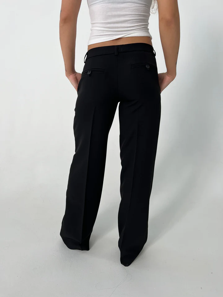 Vittoria – Pantalones a Cintura Alta con Piernas Anchas y Bolsillos