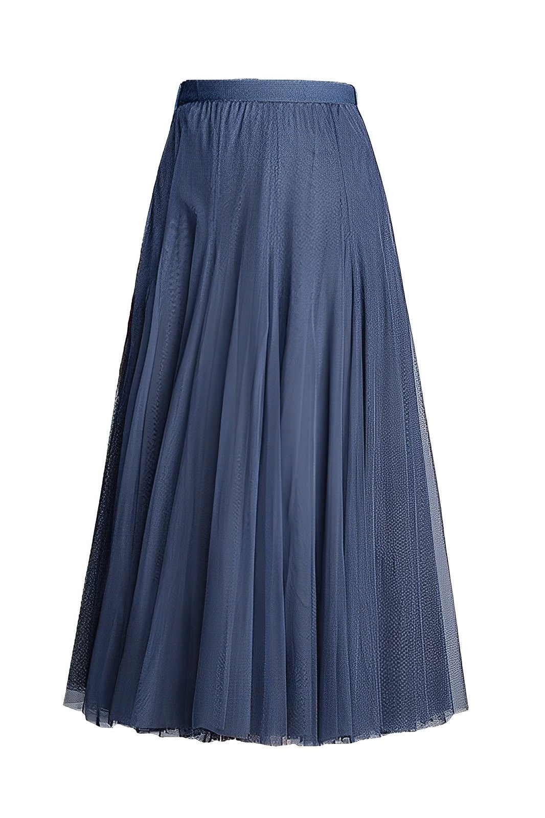 Maleah – Falda midi plisada de tela de red
