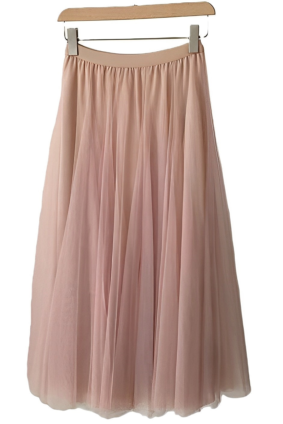 Maleah – Falda midi plisada de tela de red