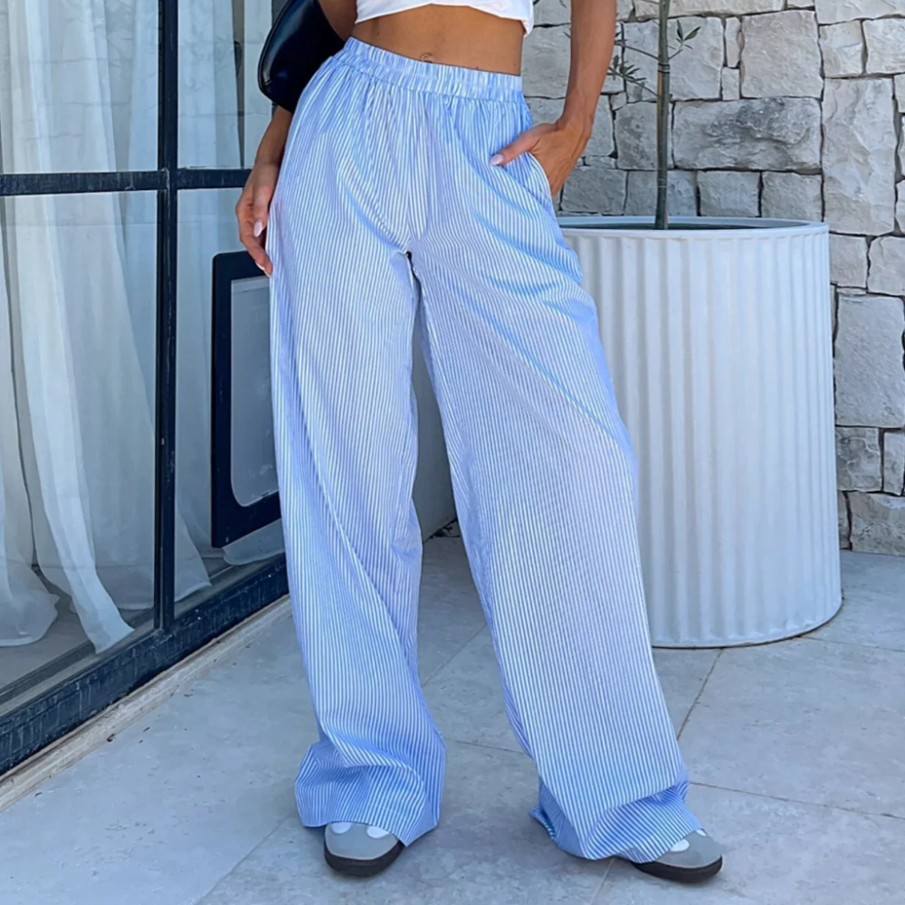 Elis – Pantalones Mujer Pierna Ancha a Cintura Alta