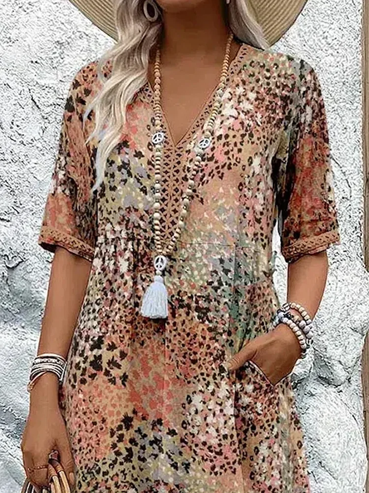 Melina – Cómodo Vestido Midi con Escote en V