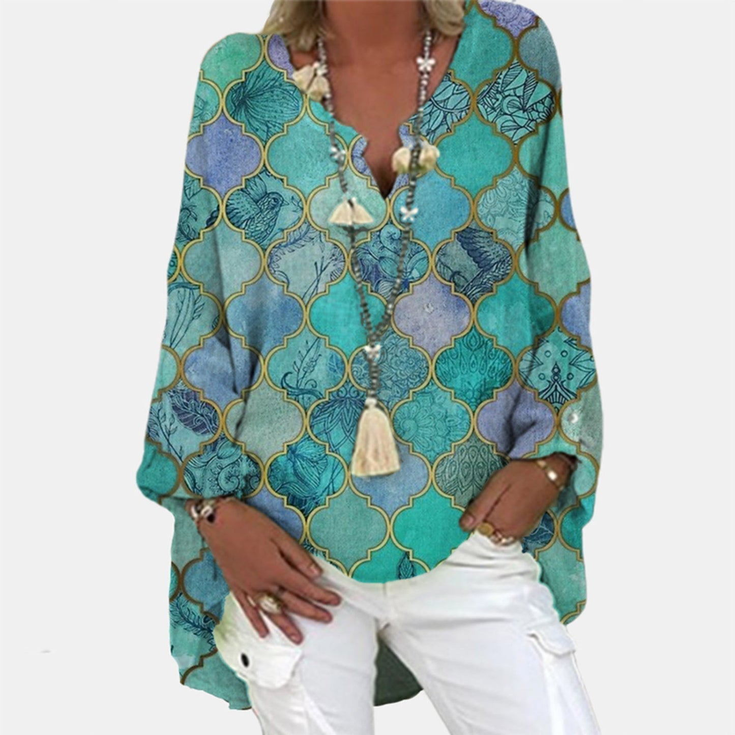 Mia – Blusa de Lino Formal