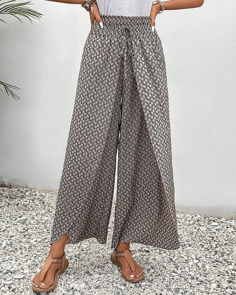 Zola – Pantalones de verano con cintura alta y estampado