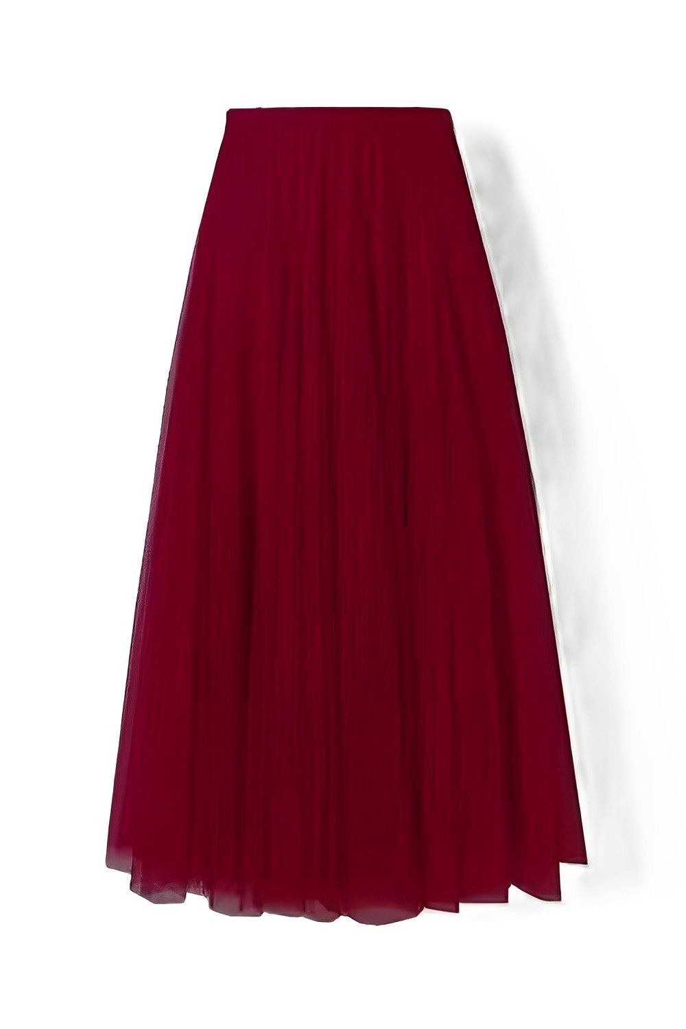 Maleah – Falda midi plisada de tela de red