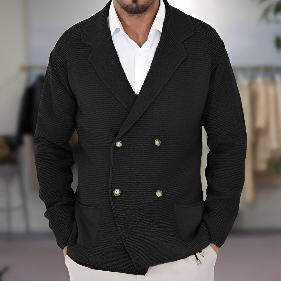 Alfred - Chaqueta de Punto Casual para Hombres con Doble Botonadura