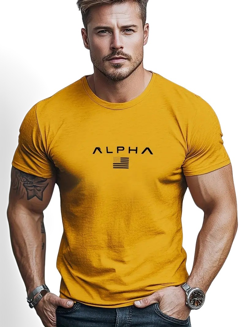 Neal - Camiseta sencilla para hombres con cuello redondo