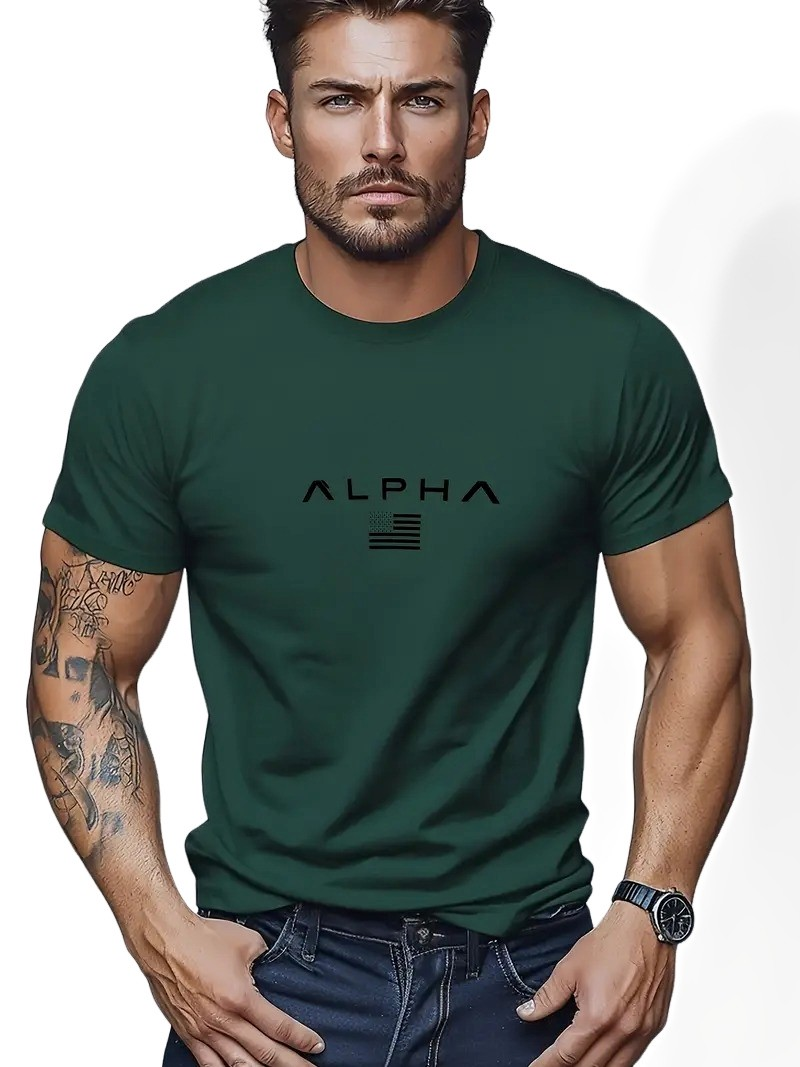 Neal - Camiseta sencilla para hombres con cuello redondo