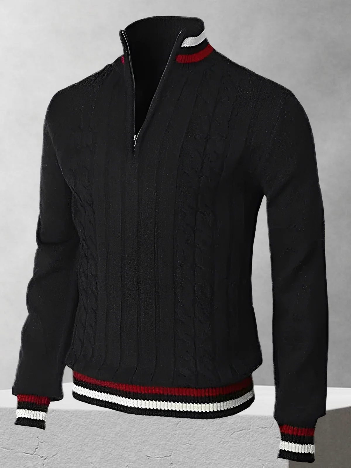 RALPH POLO – Suéter de punto con cremallera en estilo italiano