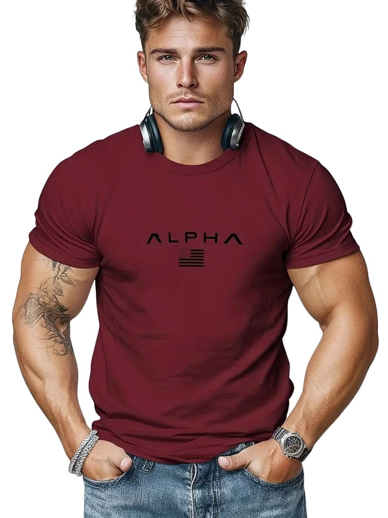 Neal - Camiseta sencilla para hombres con cuello redondo