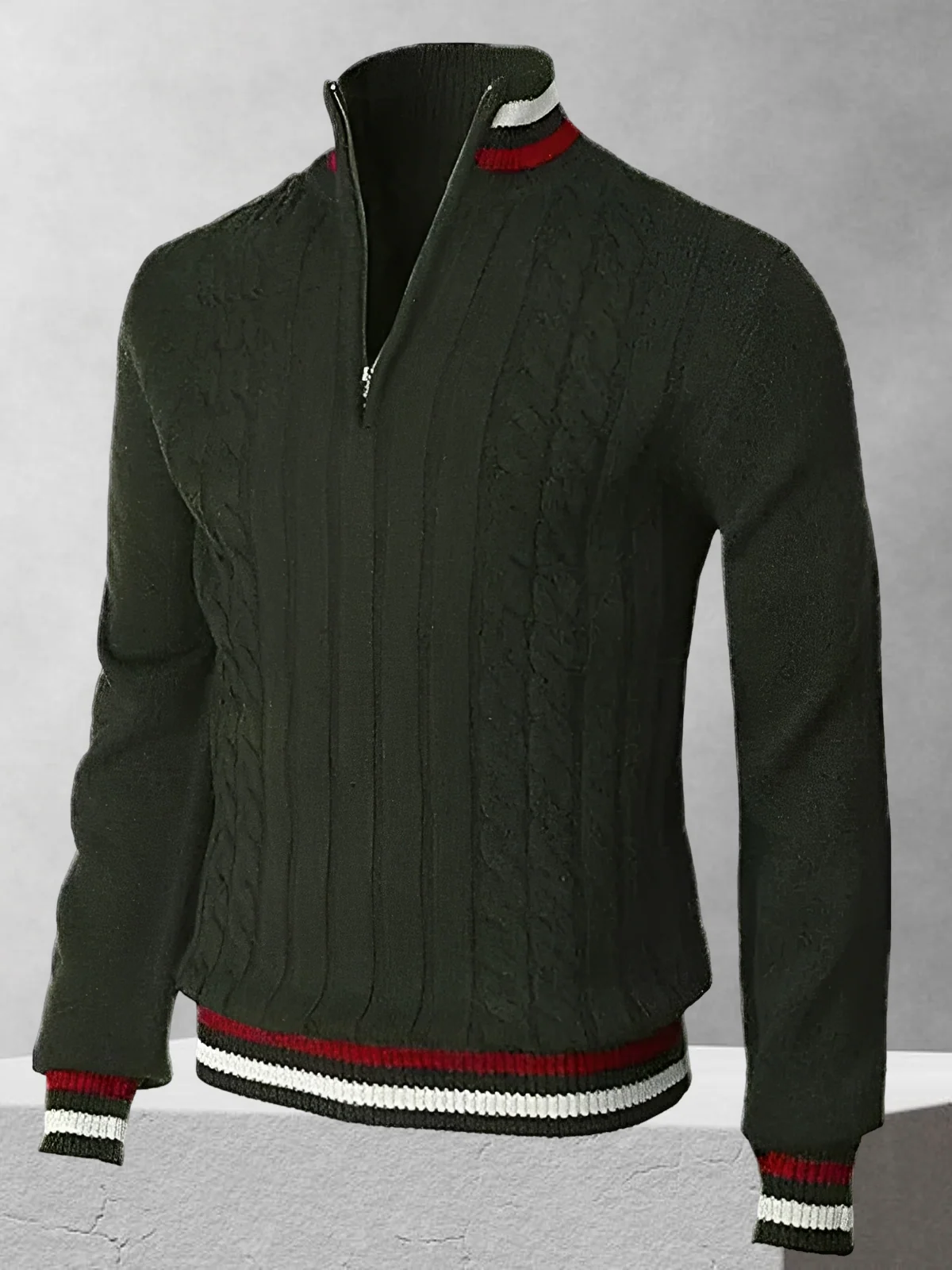 RALPH POLO – Suéter de punto con cremallera en estilo italiano