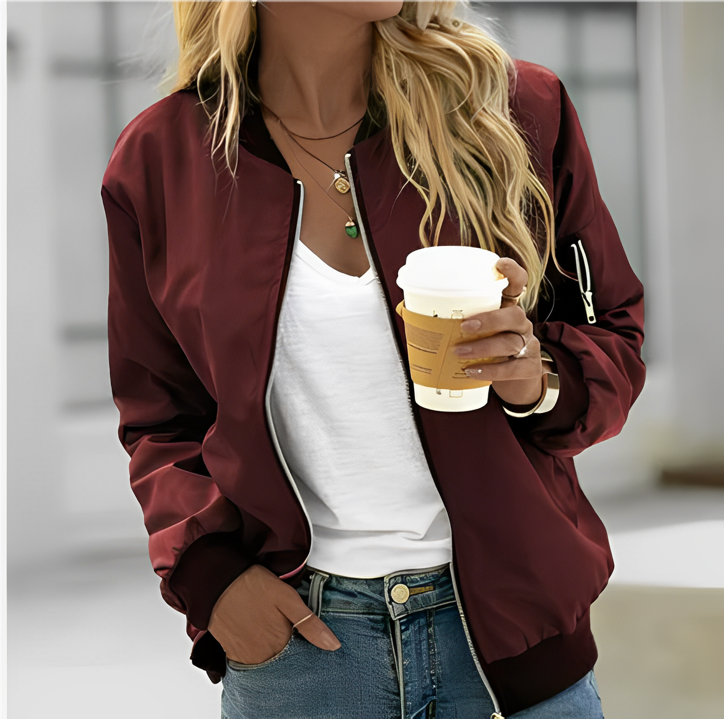 Nora – Bomberjacke con cremallera