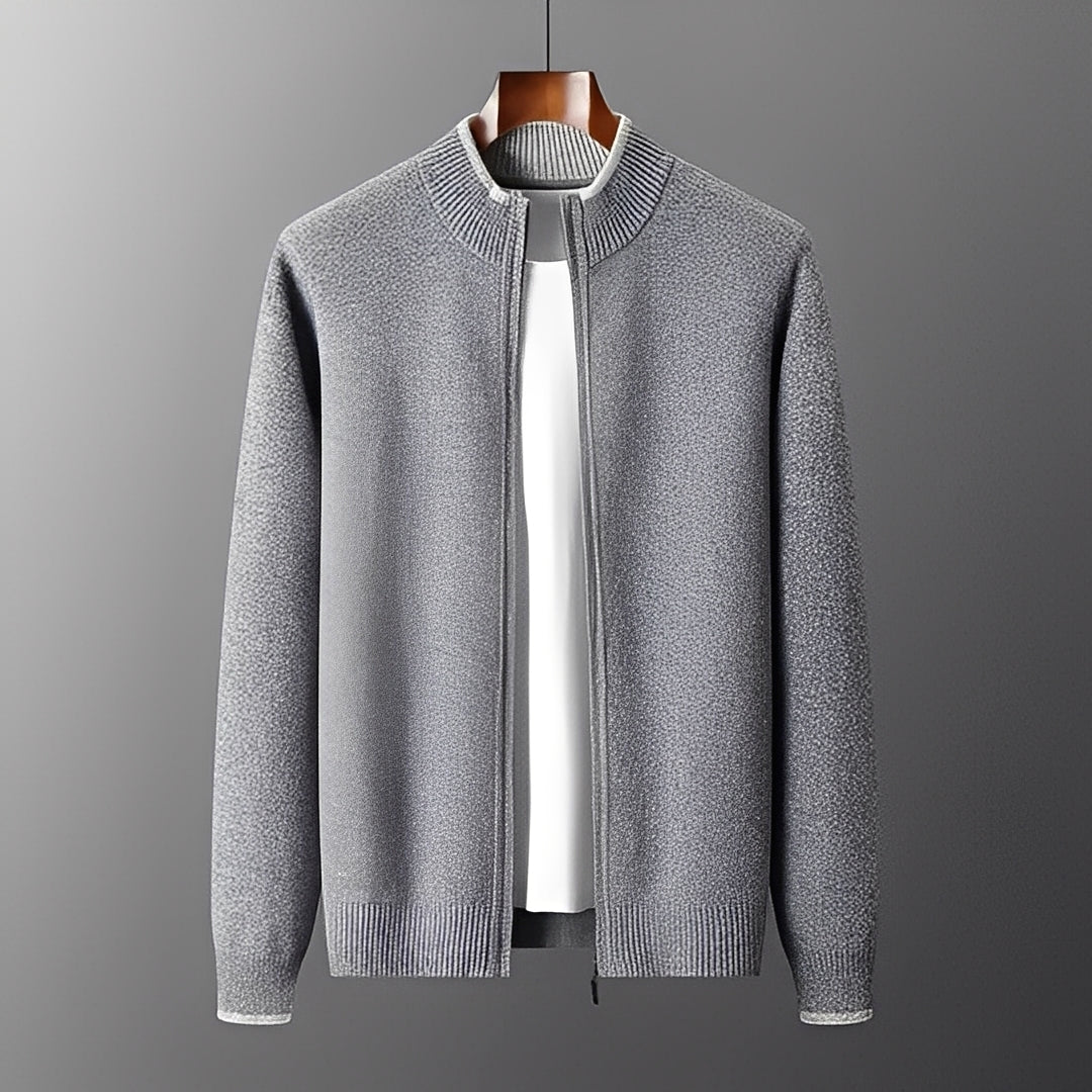 Eugene - Moderna chaqueta de cashmere con cierre para hombres
