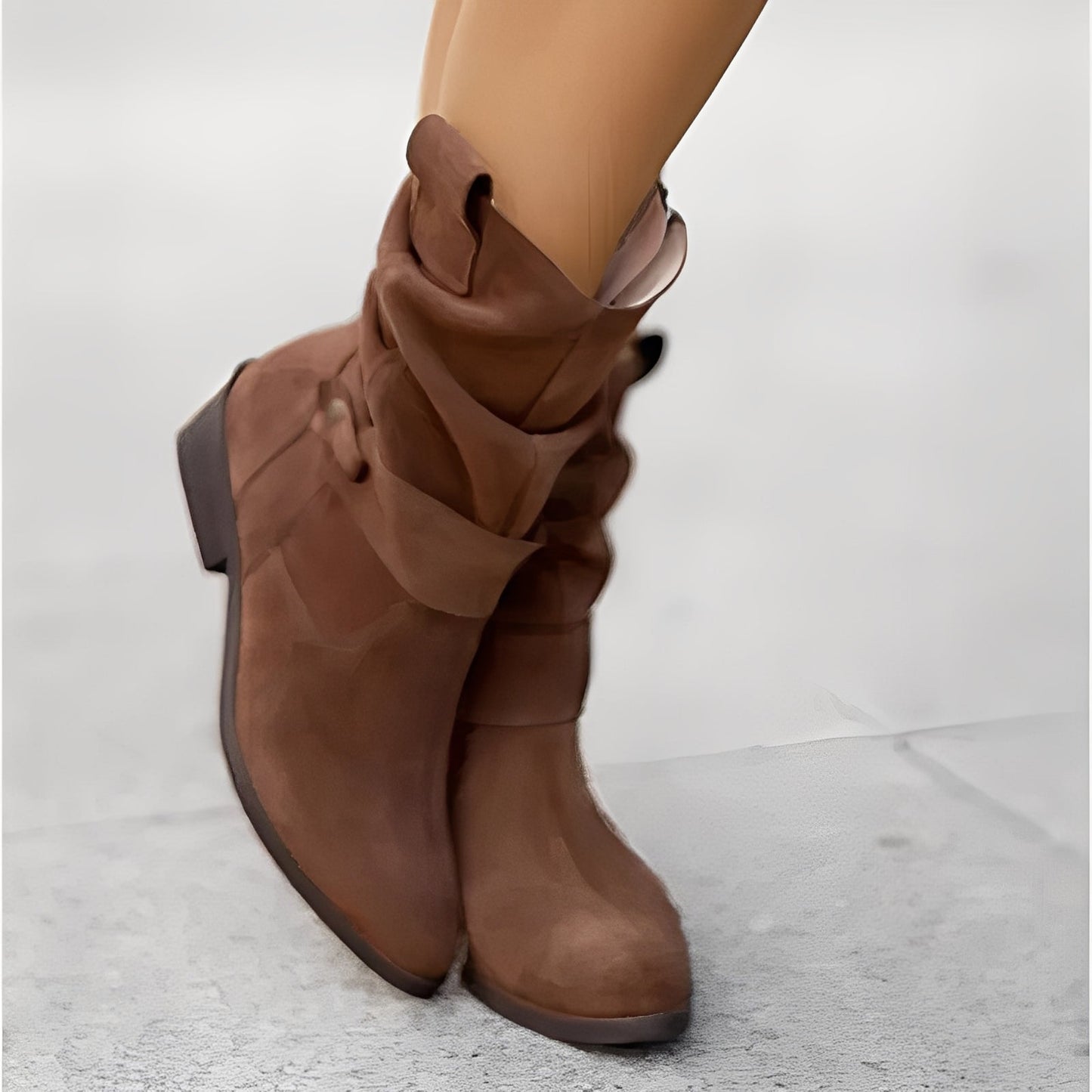 Marjorie - Botas de ante anchas y casuales para mujer