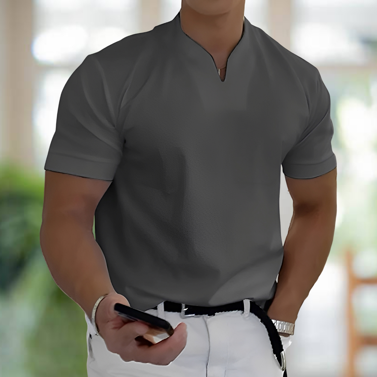 Jason – Camiseta de negocios y fitness de manga corta para hombres