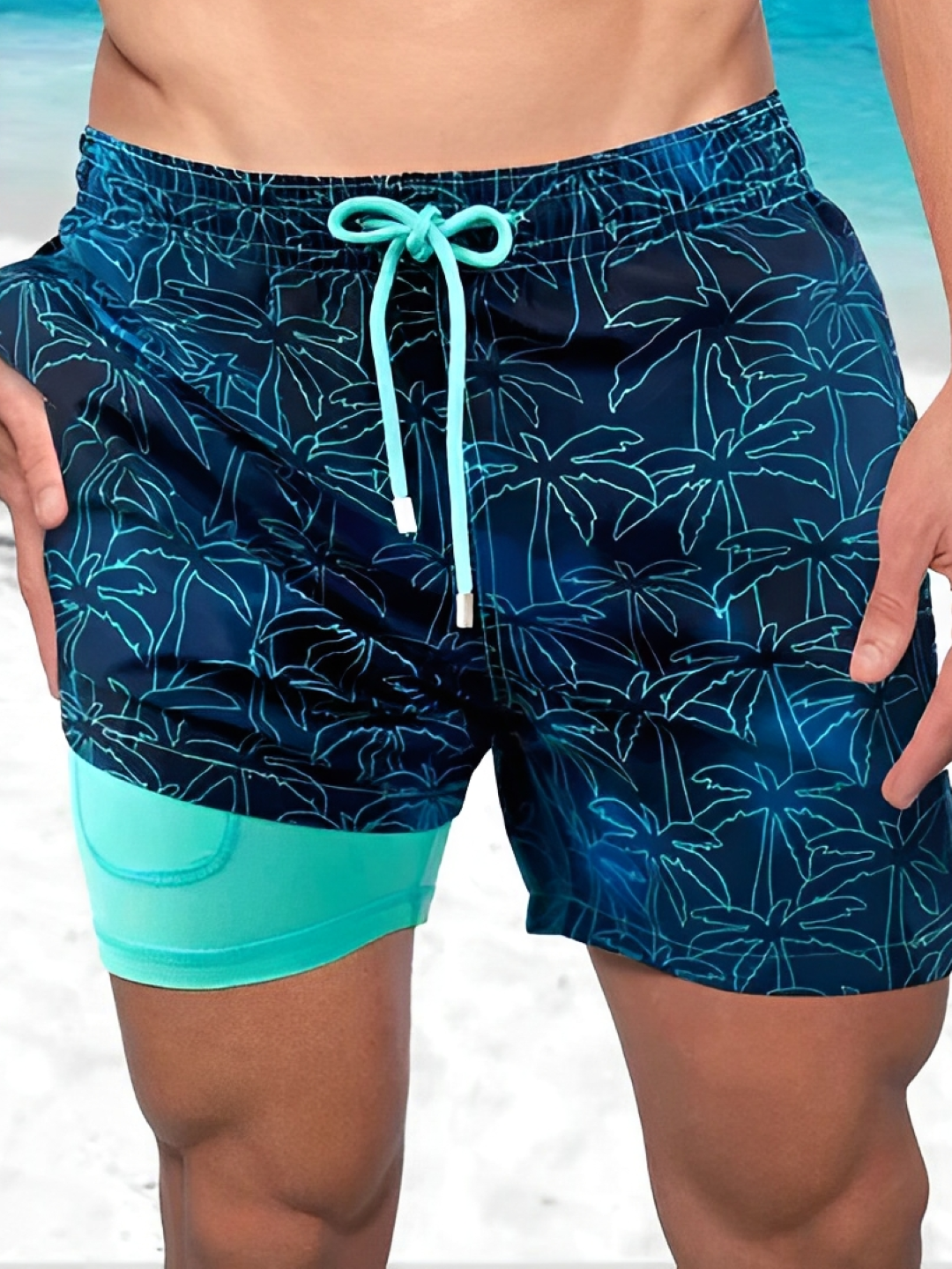 Noah – Pantalones cortos de baño de compresión de secado rápido