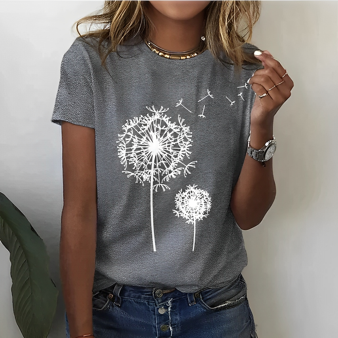 Lilly – Camiseta de Verano con Cuello Redondo
