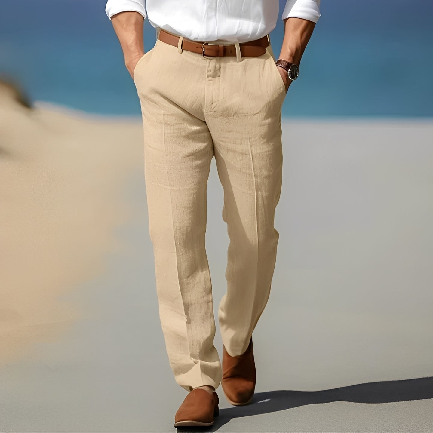 Trent - Pantalón de lino para hombres, casual y elegante