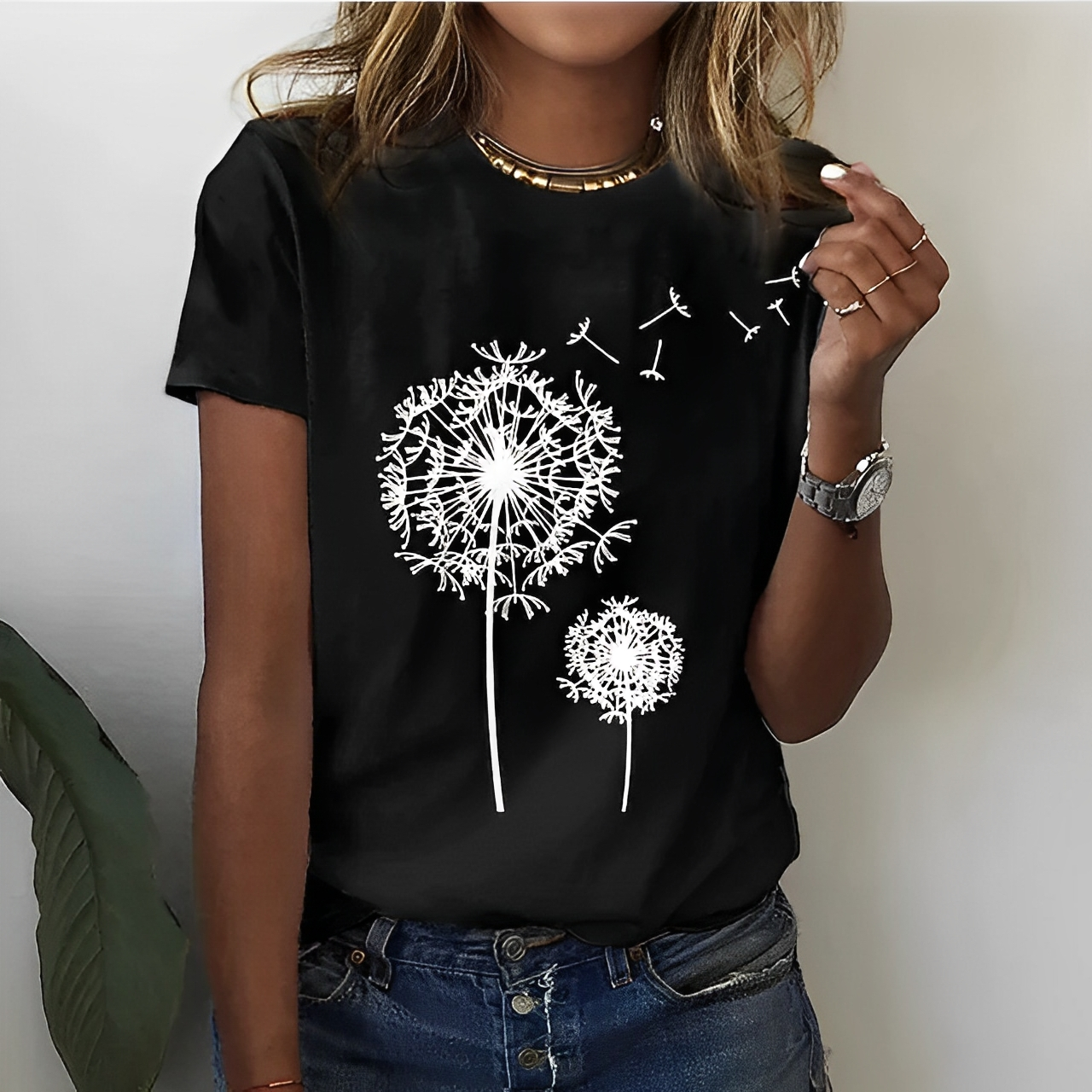 Lilly – Camiseta de Verano con Cuello Redondo