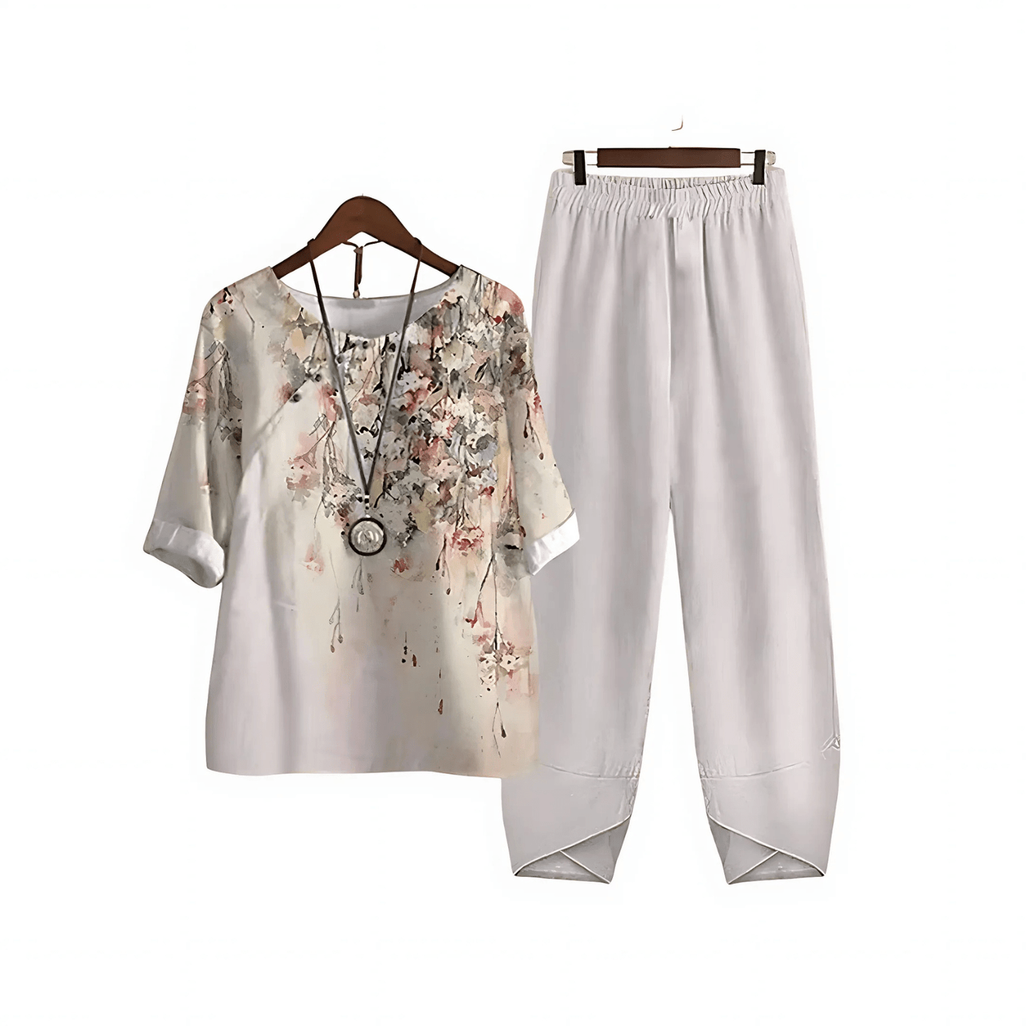 Katarina – Conjunto de Blusa y Pantalones Estampados
