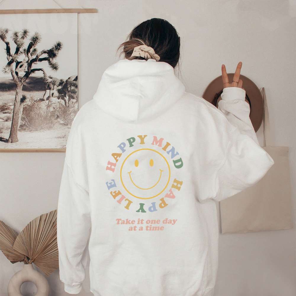 Un Día – Elegante Hoodie Declaración de Algodón
