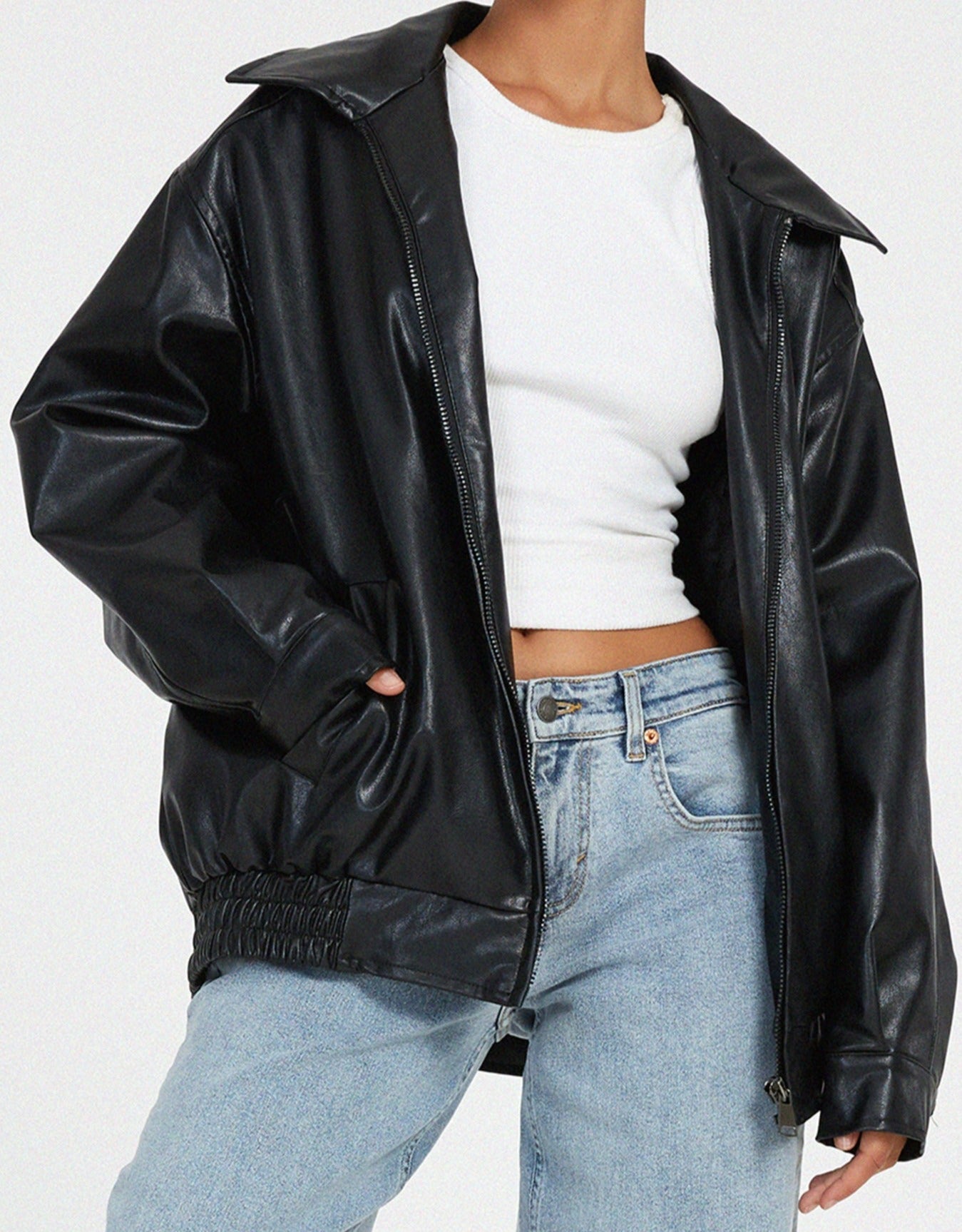 Anouk – Chaqueta de Cuero para Mujer Ancha