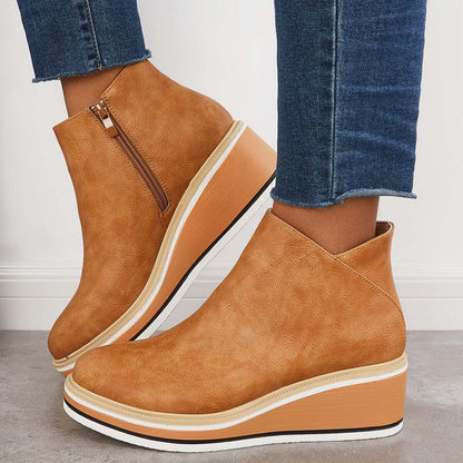 Nikkole - Botas de cuero casuales para mujer