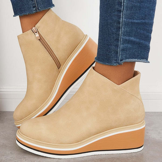 Nikkole - Botas de cuero casuales para mujer