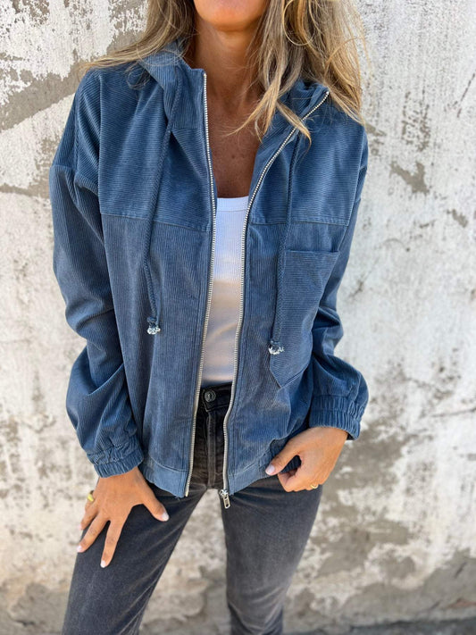 Ariellee – Chaqueta Casual con Capucha y Cierre de Cremallera