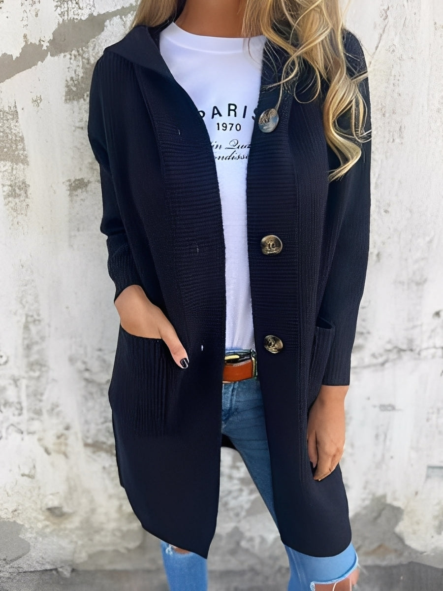 Suzanna - Cardigan largo con capucha para mujeres