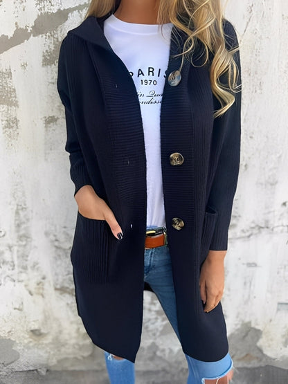 Suzanna - Cardigan largo con capucha para mujeres