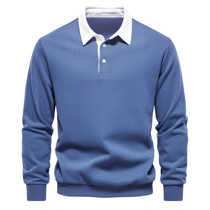 Shelton - Polo para Hombre de Manga Larga Casual