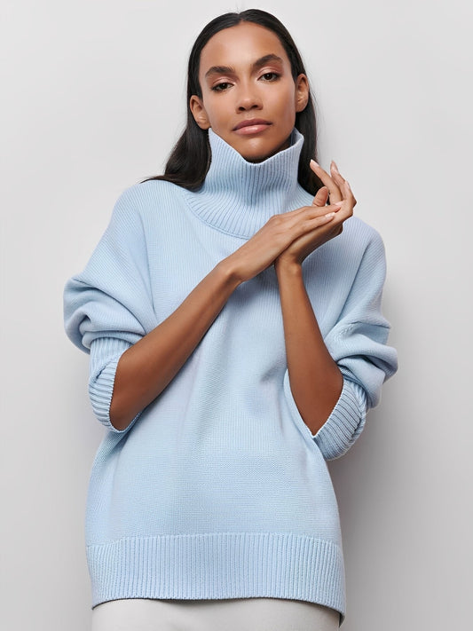 Marva - Suéter chic y acogedor con cuello alto para mujeres
