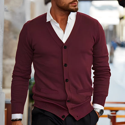 Terence - Suéter de estilo retro con bolsillos para hombres