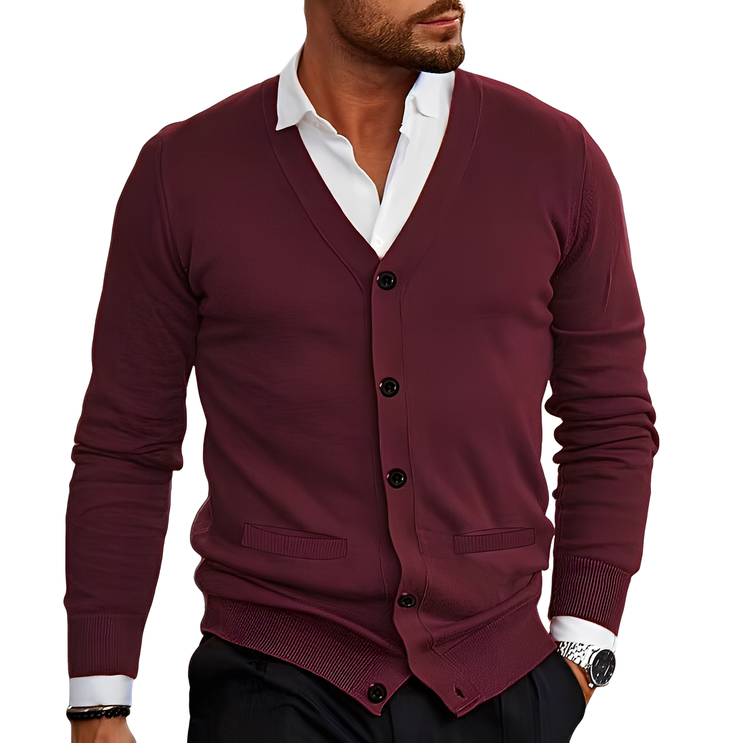 Holden - Jersey de algodón para hombres con botones y estilo casual