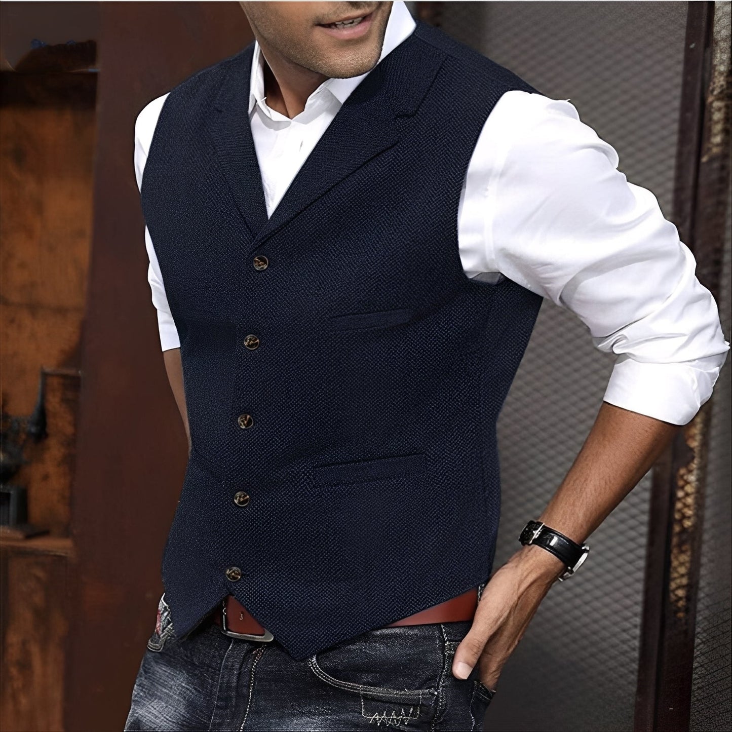 Dominick - Chaleco de traje para hombres, casual y formal