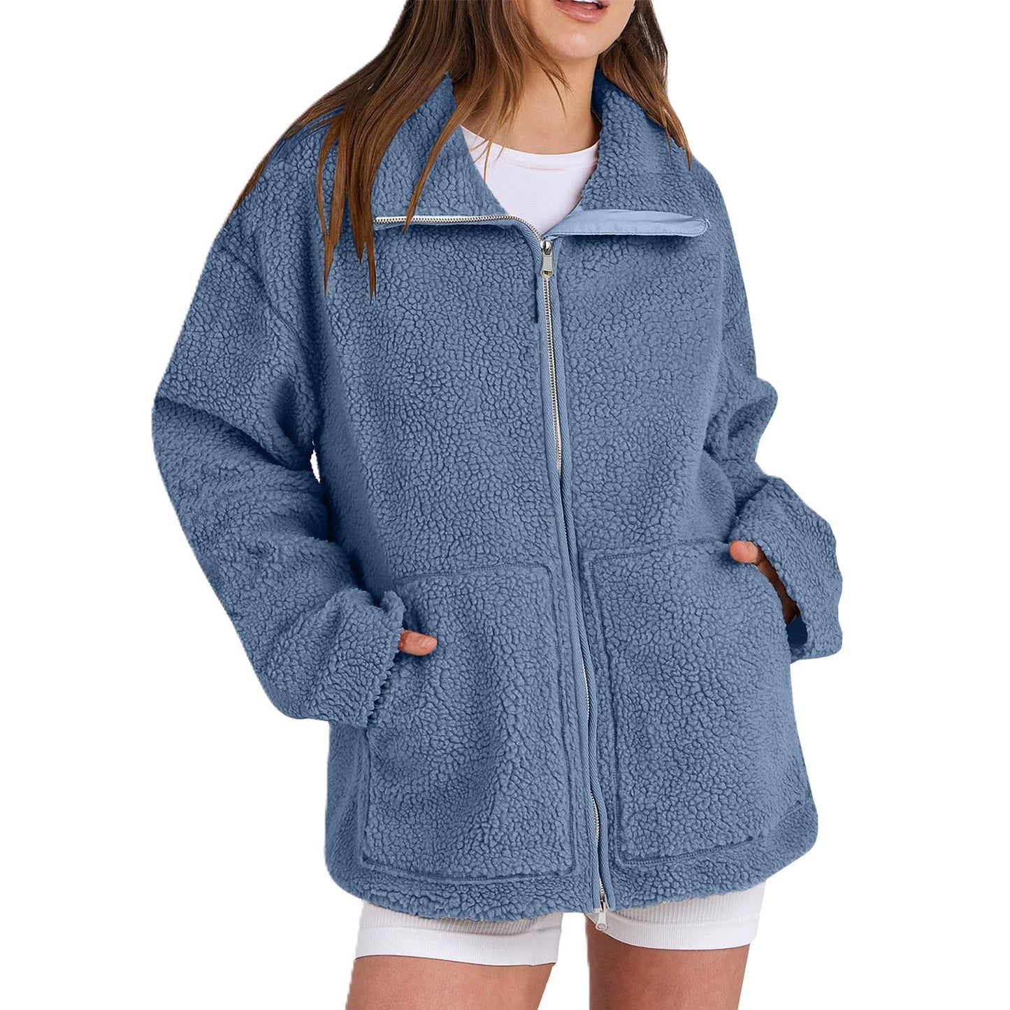 Evangelina - Chaqueta de lana teddy cómoda para mujeres