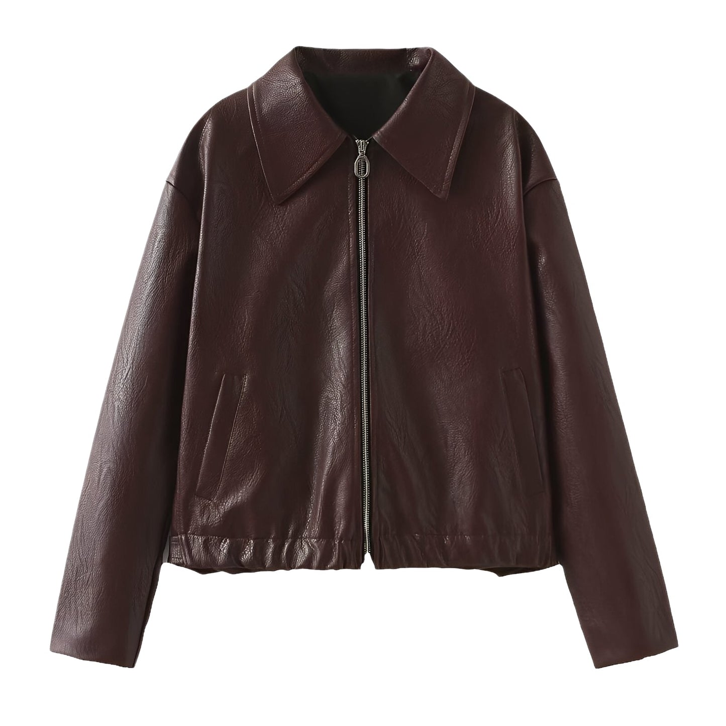 Lesley - Chaqueta de cuero con cremallera para mujeres