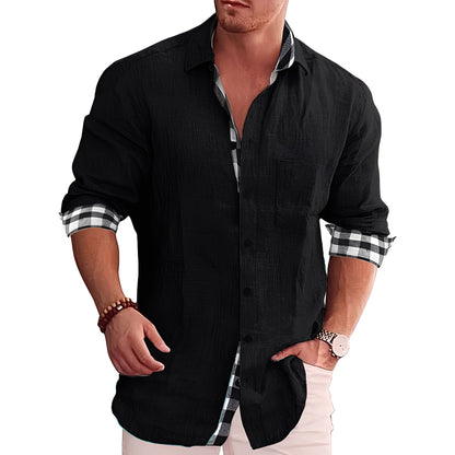 Ronald - Camisa de Cuadros para Hombre, Estilo Casual