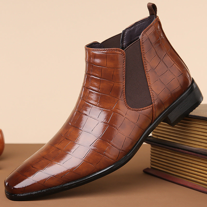 Gladwin - Botines de cuero elegantes y brillantes para hombres