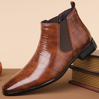 Gladwin - Botines de cuero elegantes y brillantes para hombres